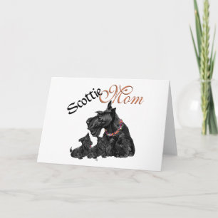 Carte Scottish Terrier Mom & Pups for Mother's Day