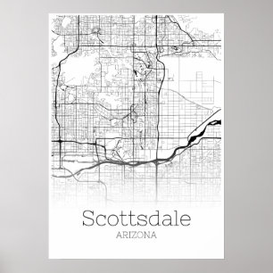 Carte Scottsdale - Arizona - Poster de carte de vi