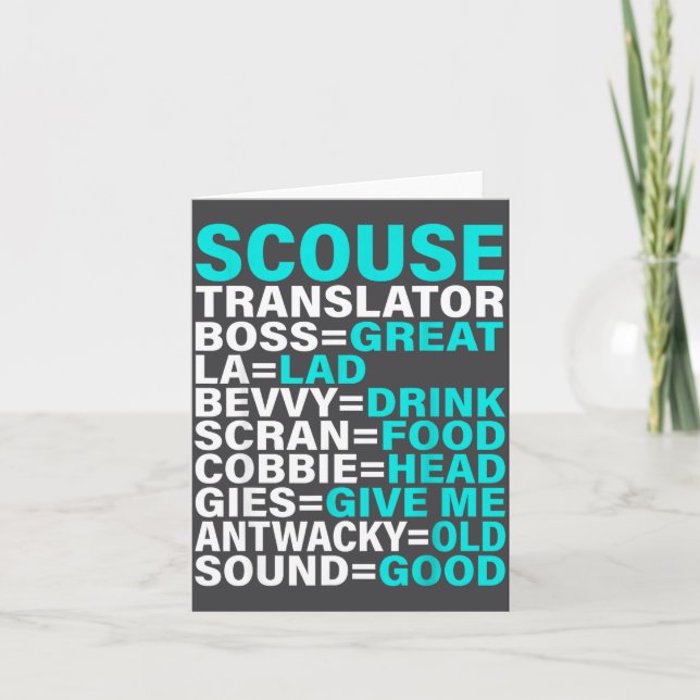 Carte Scouse Accent Translator Funny Liverol  (Devant)
