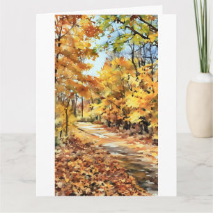 Carte Scout Lake Park en Automne Peinture Aquarelle Info