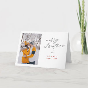 Carte Script Calligraphie Joyeux Noël Photo Holiday