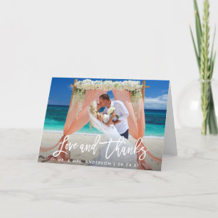 Carte Script de brosse moderne Mariage d'amour Merci de 