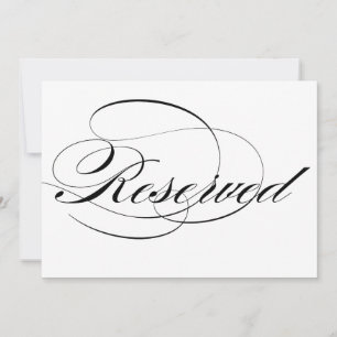 Carte Script de calligraphie noir élégant Mariage réserv
