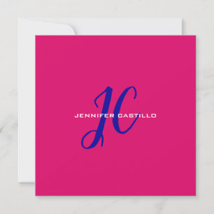 Carte Script de calligraphie professionnelle Monogramme 