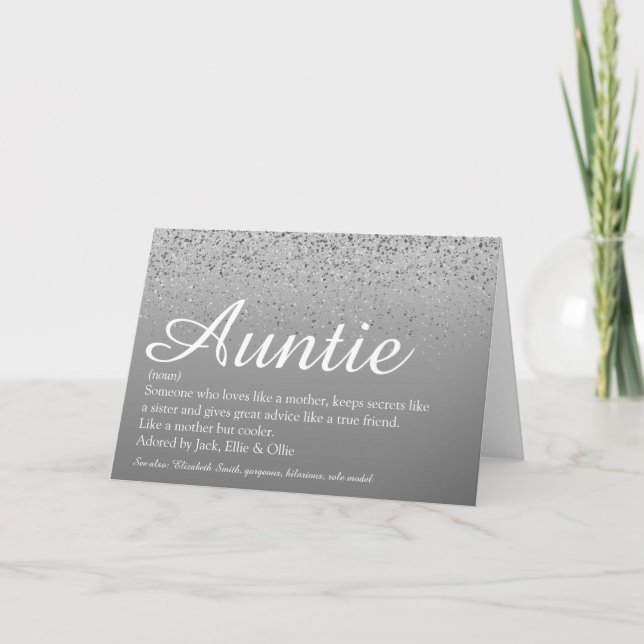 Carte Script de définition de la meilleure tante au mond (Devant)