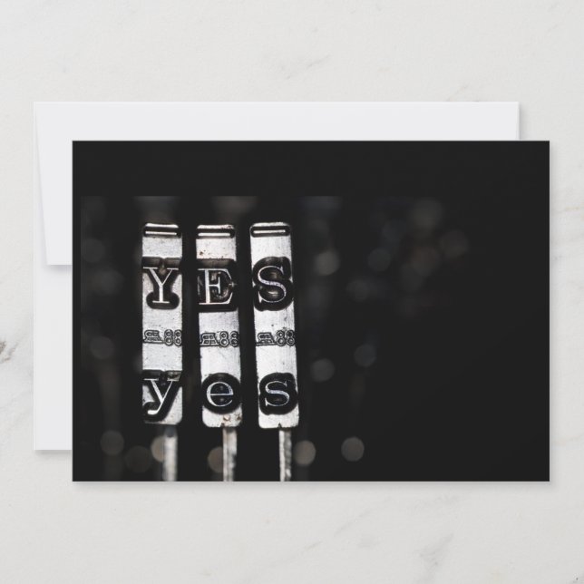 Carte Script de machine à écrire Oui (Devant)