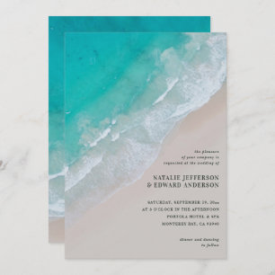 Carte Script de plage océanique moderne sable élégant tr