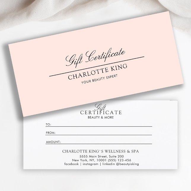 Carte Script élégant | Certificat cadeau d'entreprise (Créateur téléchargé)