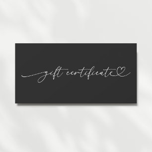 Carte Script Heart Modern Business Logo Certificat cadea