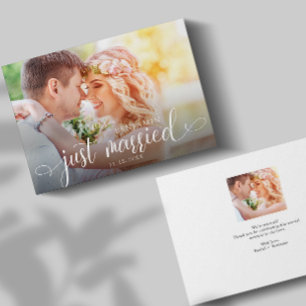 Carte Script Mariés Traditionnel Photo Mariage