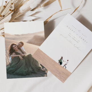 Carte Script Minimaliste Moderne 2 Photo Enregistrer La