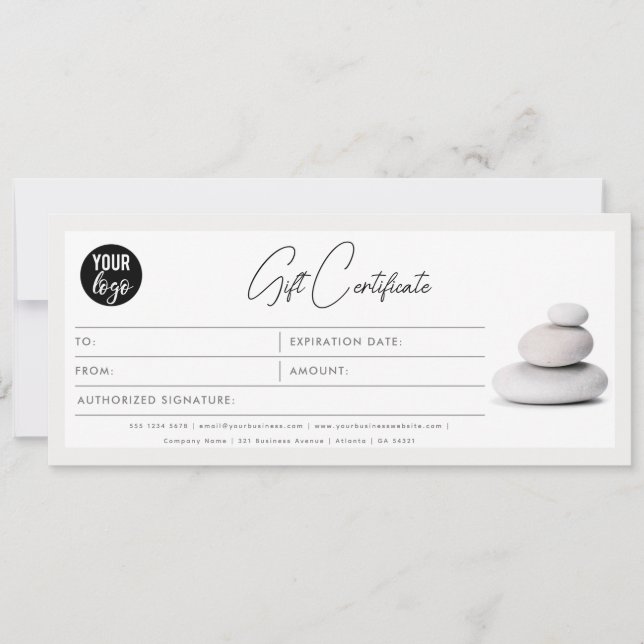 Carte Script moderne Certificat cadeau logo d'entreprise (Devant)