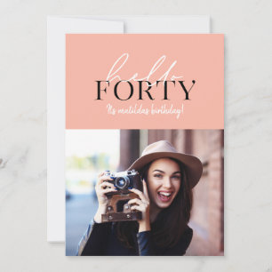 Carte Script moderne et photo géométrique 40e anniversai