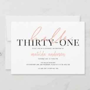 Carte Script moderne et trente et un anniversaire géomét