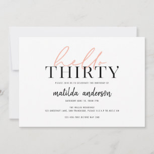 Carte Script moderne et trentième anniversaire géométriq