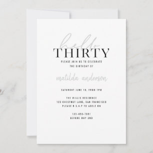 Carte Script moderne et trentième anniversaire géométriq