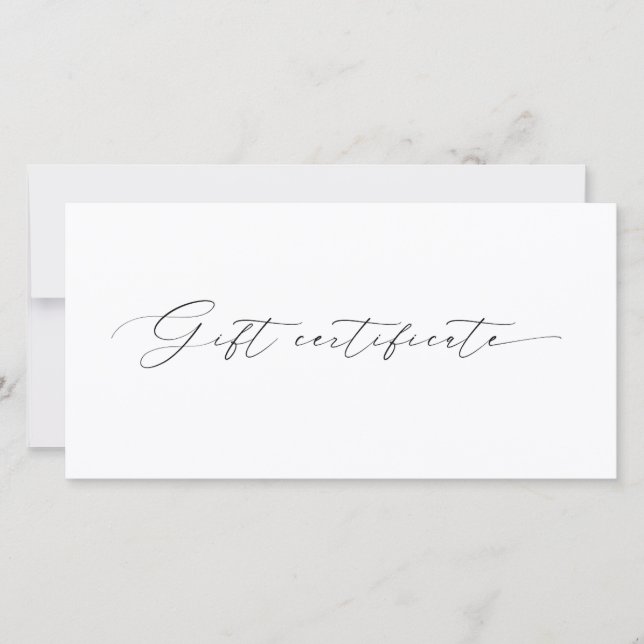 Carte Script moderne Plain Business Logo Certificat cade (Devant)