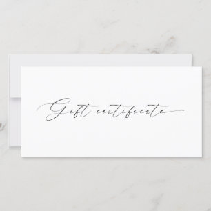 Carte Script moderne Plain Business Logo Certificat cade