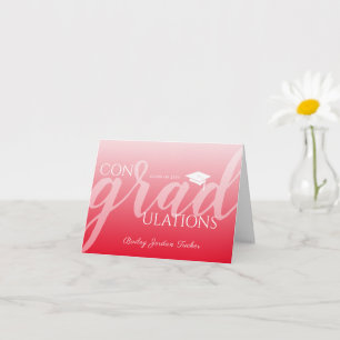 Carte Script moderne Red Graduation Félicitations