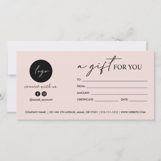 Carte Script moderne UN CADEAU POUR VOUS LOGO SOCIAL ICO (Devant)
