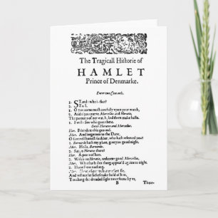 Carte Script original de Hamlet