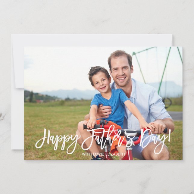 Carte Script tendance | Photo fête des pères (Devant)