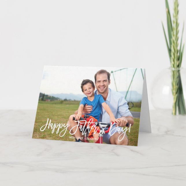 Carte Script tendance | Photo fête des pères (Devant)