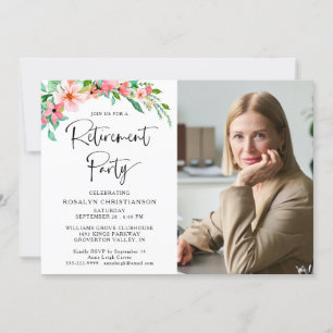 Carte Scripts photo florale tropicale de la fête de retr