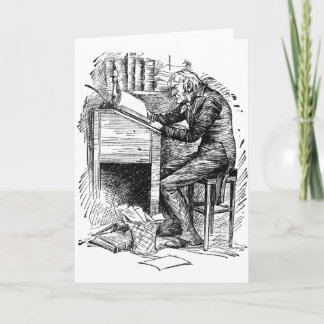 Carte Scrooge à son bureau