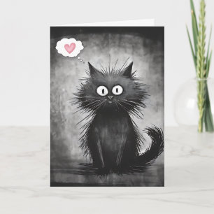 Carte Scruffy Cat Thinking of You