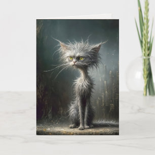 Carte Scruffy Street Chat pour Anniversaire