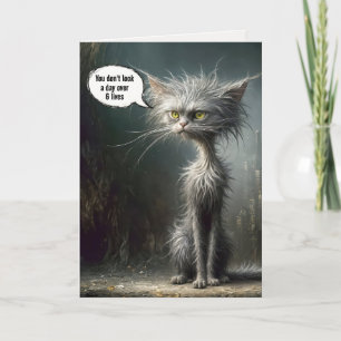 Carte Scruffy Street Chat pour Humour d'anniversaire