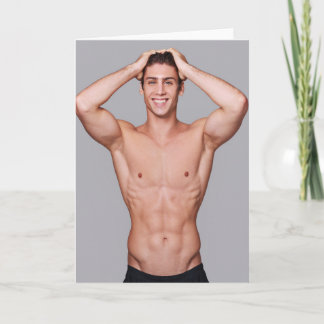 Carte Sculptured Smile Hot Guy Greetings Card
