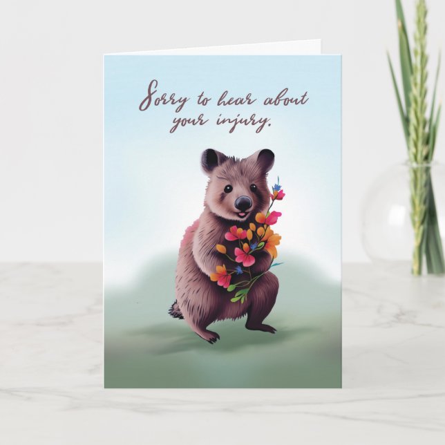Carte Se sentir mieux après blessure Bear Hug avec des f (Devant)
