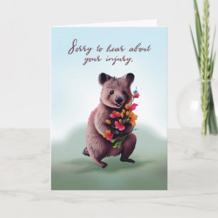 Carte Se sentir mieux après blessure Bear Hug avec des f
