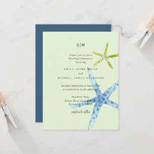 Carte Sea Glass Color Beach Ocean Life Mariage