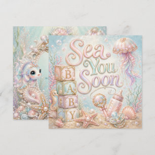 Carte Sea You Soon Pastel sous la mer Baby Shower