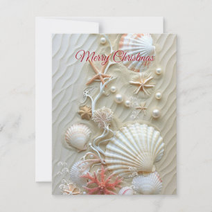 Carte Seas et salutations Starfish Perles de corail rose
