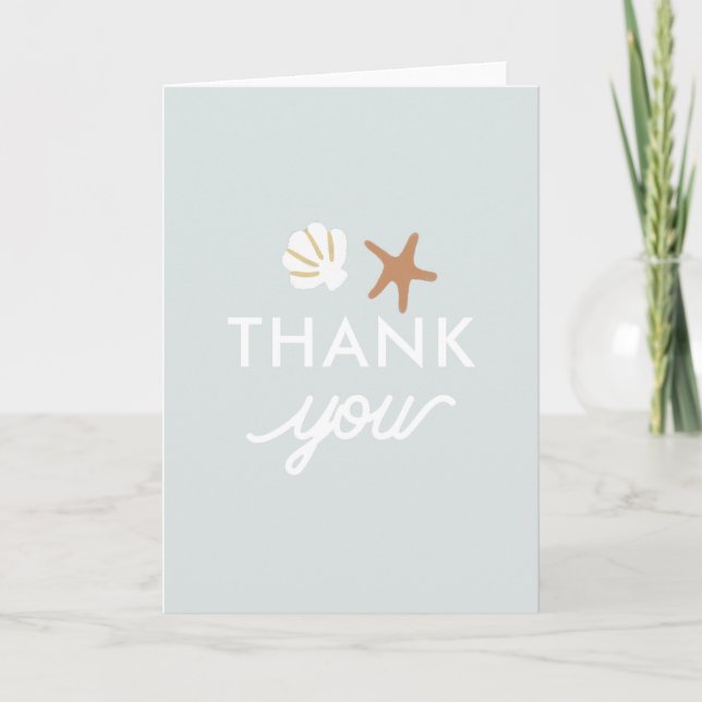 Carte Seashell Beach Starfish Cute Merci Salutation (Devant)