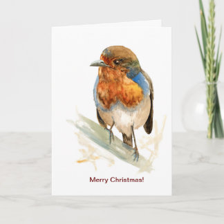 Carte Seasonal greeting card with a European Robin