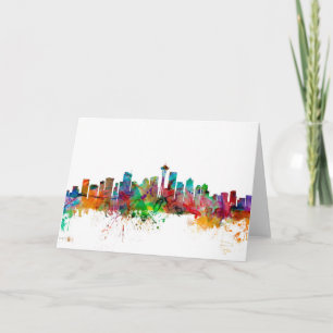 Carte Seattle Washington Skyline