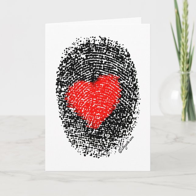 Carte Secret Admirer Coeur Doigt Empreinte Amour (Devant)