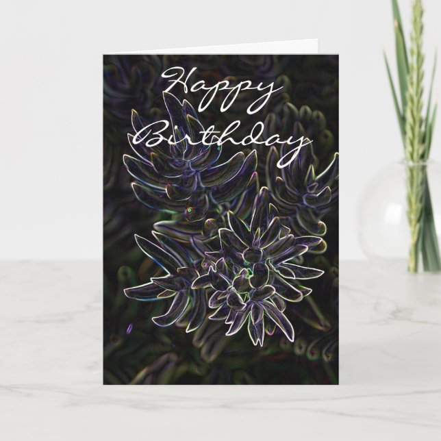 Carte Sedum de Succulent de joyeux anniversaire (Devant)
