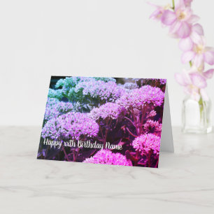 Carte Sedum Rainbow Flower Personnalisé Anniversaire