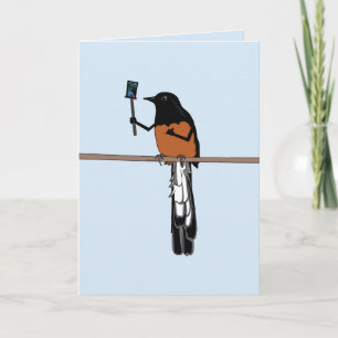 Carte Selfie D'Oiseau Hawaïen Shama 
