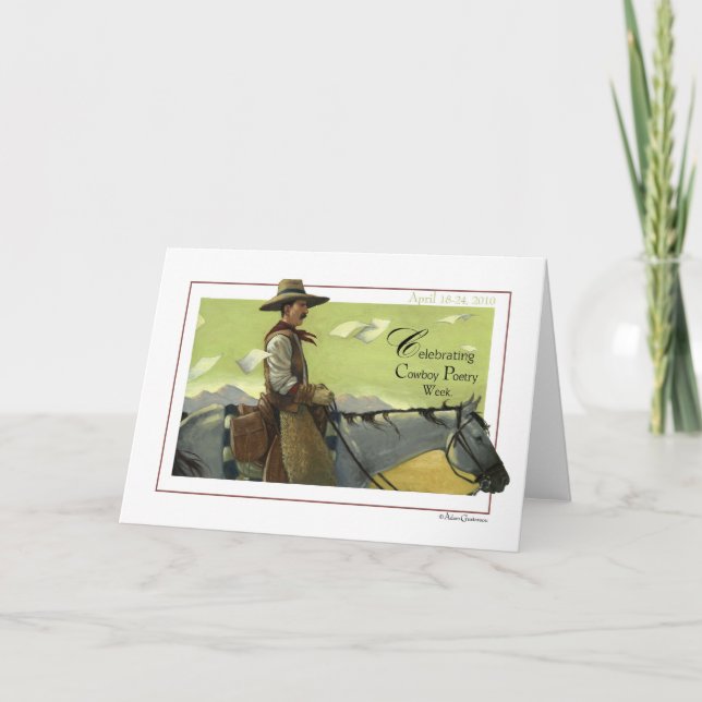 Carte Semaine de la poésie Cowboy (Devant)