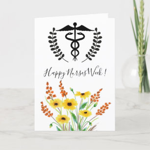 Carte Semaine des infirmières joyeuses des Fleurs sauvag