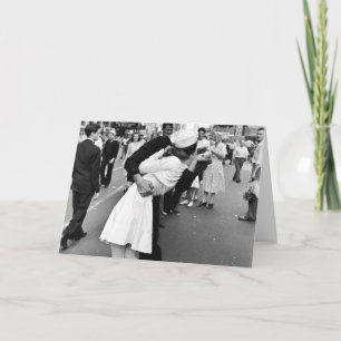 Carte S'embrasser lors de la guerre mondiale de la Journ