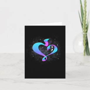 Carte Semicolon en forme cardiaque - Sensibilisation à l