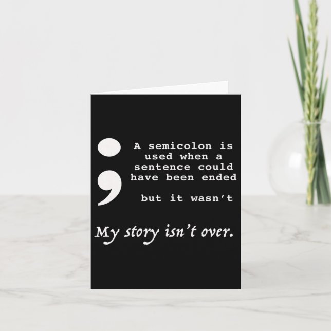 Carte Semicolon Sensibilisation à la prévention du suici (Devant)